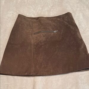 Blank NYC Brown A-Line Mini Skirt for Casual Wear